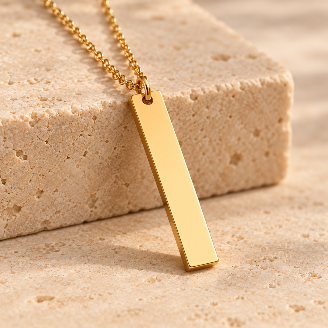 Detailansicht des goldenen Lumière Stabanhängers